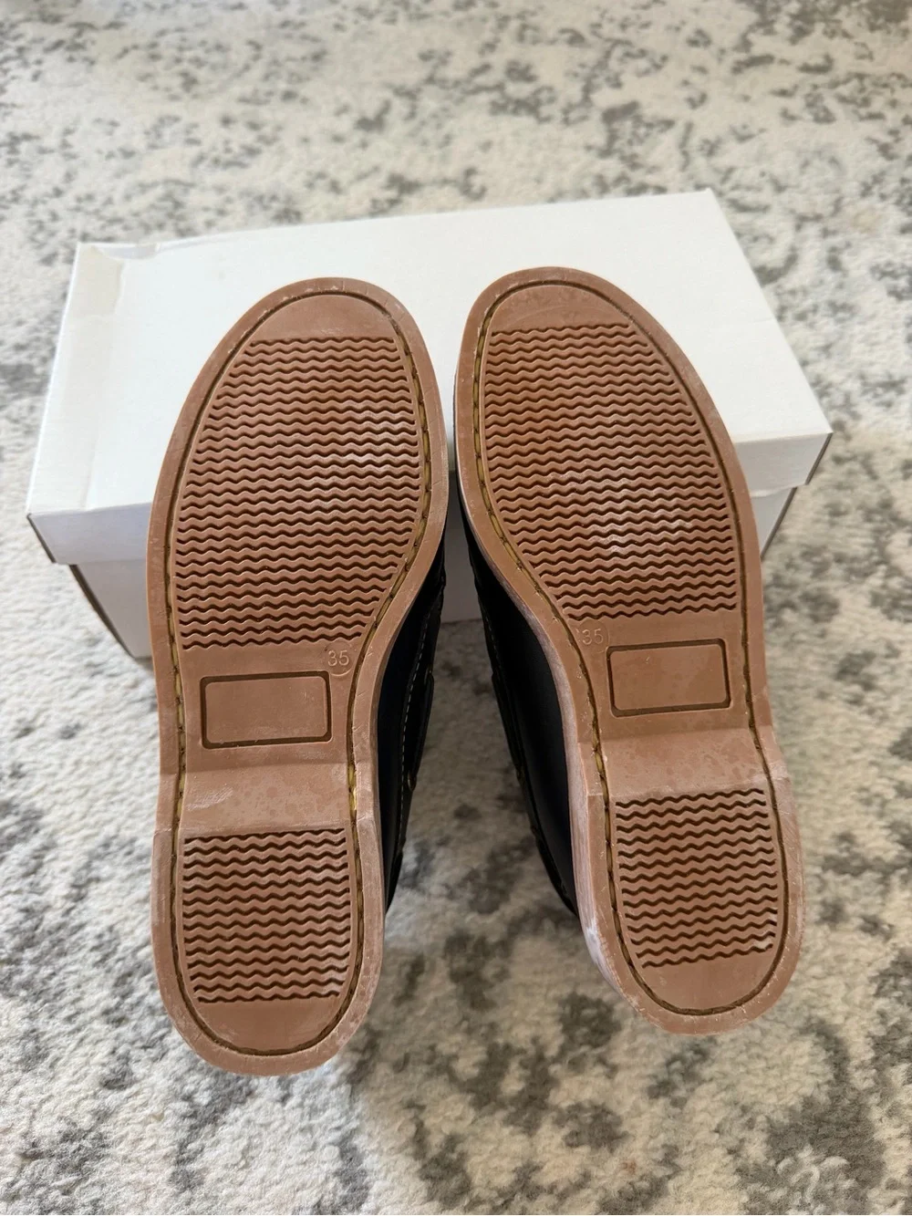 Kids Navy Leather Boat Shoes with Contrasting Brown Sole